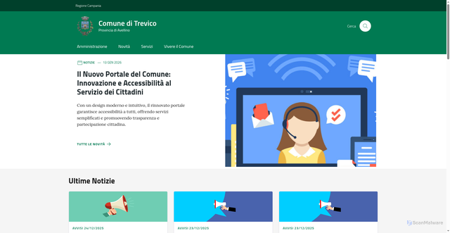 Security scan screenshot of https://comune.trevico.av.it/