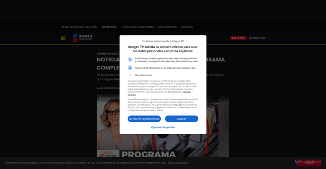 Security scan screenshot of https://www.imagentv.com/programas/imagen-noticias-con-crystal-mendivil/noticias-crystal-mendivil-programa-completo-24-de-septiembre-de-2026