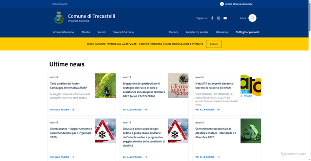 Security scan screenshot of https://www.comune.trecastelli.an.it/