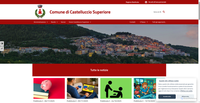 Security scan screenshot of https://www.comune.castellucciosuperiore.pz.it/