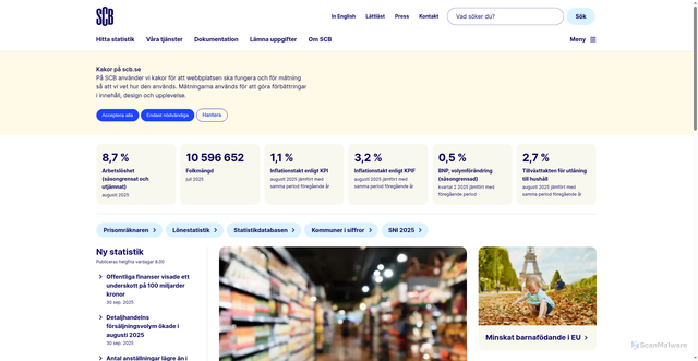 Security scan screenshot of https://scb.se/