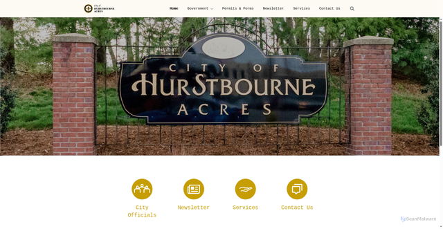 Security scan screenshot of https://hurstbourneacresky.gov/