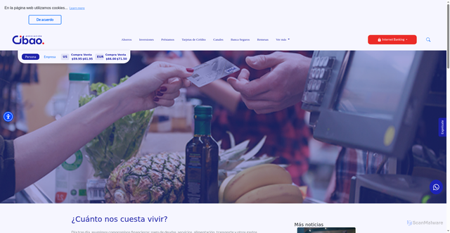 Security scan screenshot of https://cibao.com.do/banca-personal/educacion-financiera/cu%C3%A1nto-nos-cuesta-vivir/