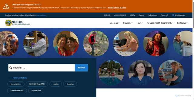 Security scan screenshot of https://dph.ncdhhs.gov