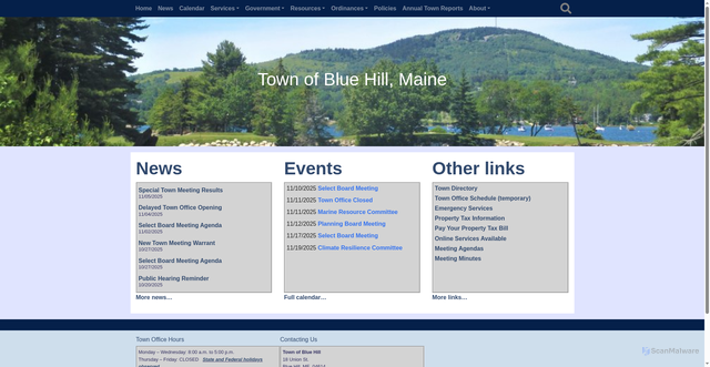 Security scan screenshot of https://bluehillme.gov/