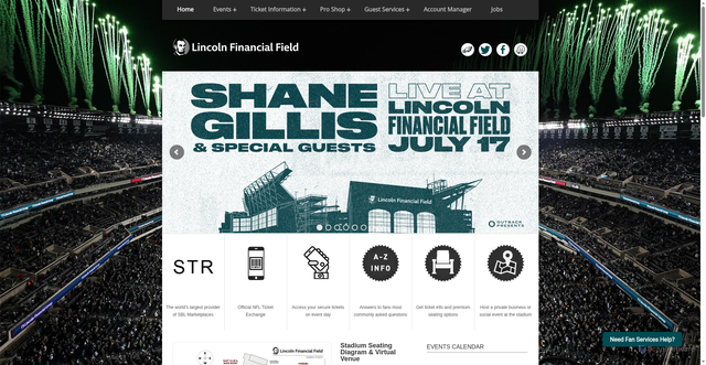 Security scan screenshot of https://www.lincolnfinancialfield.com/
