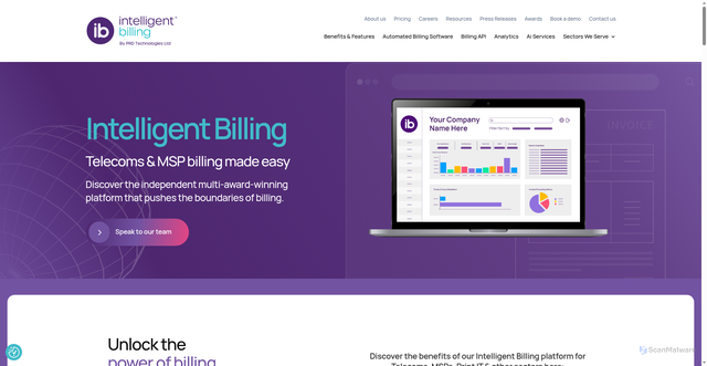 Security scan screenshot of https://intelligentbilling.com