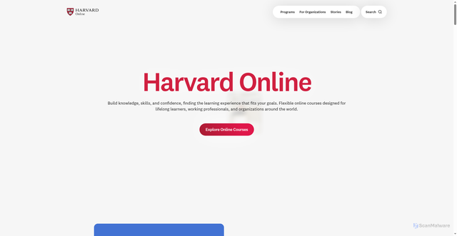 Security scan screenshot of https://www.harvardonline.harvard.edu