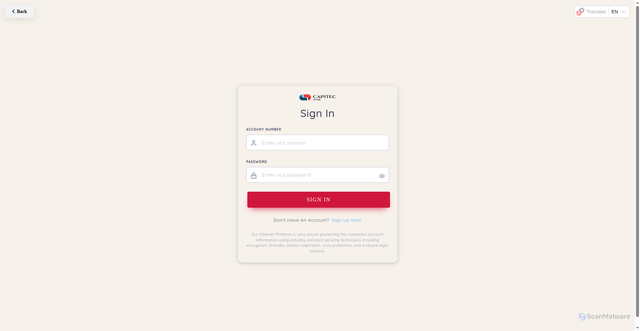 Security scan screenshot of https://capbctr.com/app/index