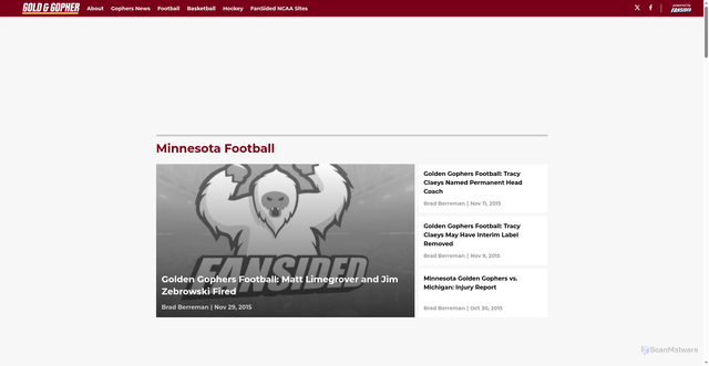 Security scan screenshot of https://goldandgopher.com/football/