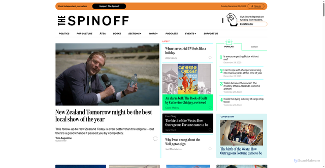 Security scan screenshot of https://thespinoff.co.nz