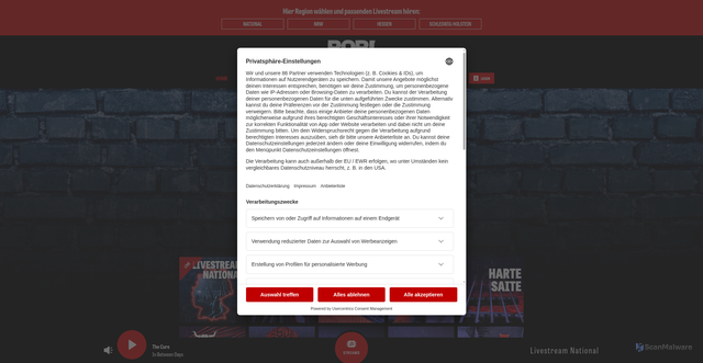 Security scan screenshot of https://radiobob.de