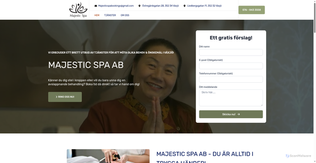 Security scan screenshot of https://spa-vaxjo.se
