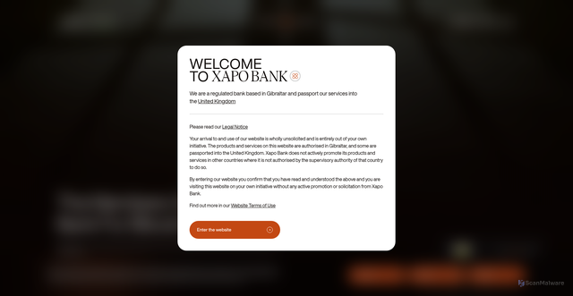 Security scan screenshot of https://xapobank.com