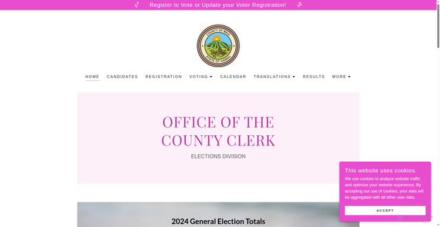 Security scan screenshot of https://mauicountyvotes.gov/