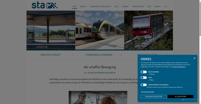 Security scan screenshot of https://www.sta.bz.it/de/