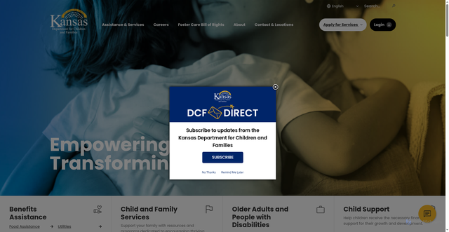 Security scan screenshot of https://dcf.ks.gov