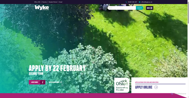 Security scan screenshot of https://www.wyke.ac.uk/