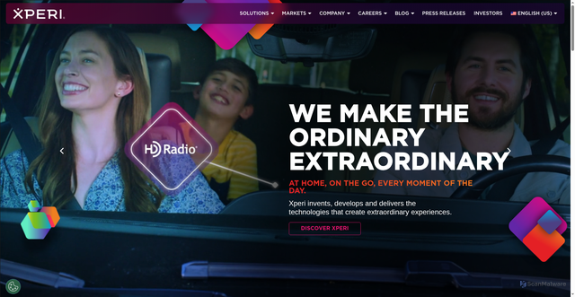 Security scan screenshot of https://xperi.com