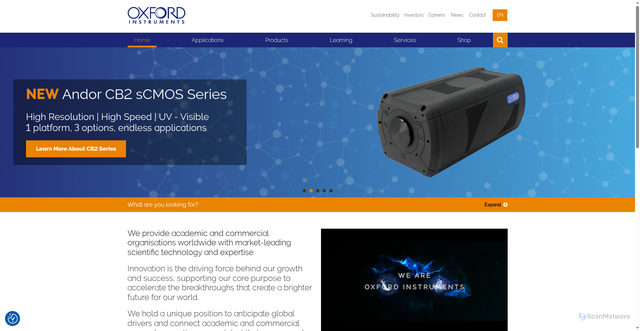 Security scan screenshot of https://oxinst.com