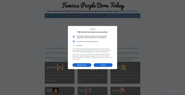 Security scan screenshot of https://www.born-today.com/