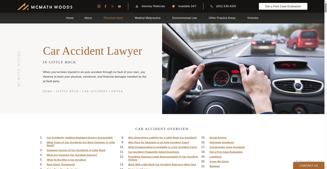 Security scan screenshot of https://www.mcmathlaw.com/little-rock/car-accident-lawyer/
