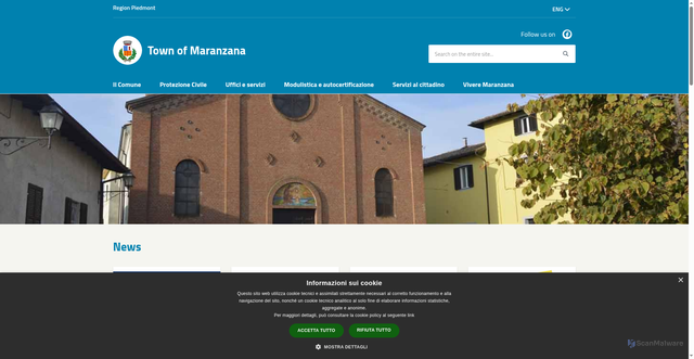 Security scan screenshot of https://www.comune.maranzana.at.it