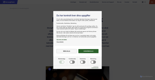 Security scan screenshot of https://strongpointcub.se