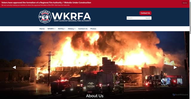 Security scan screenshot of https://www.westklickitatfire.gov/