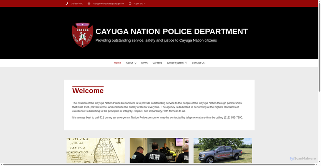 Security scan screenshot of https://www.cayuganationpolice.gov/