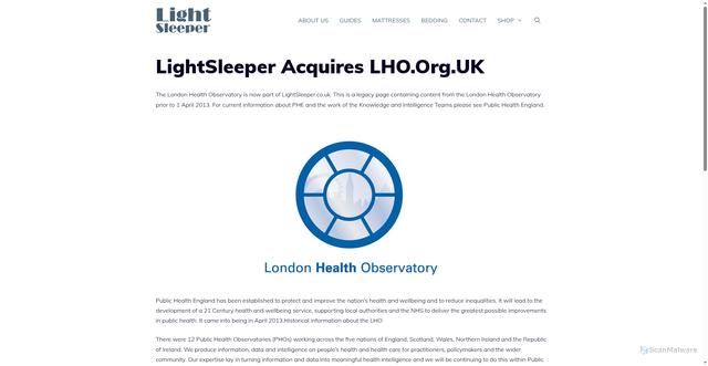 Security scan screenshot of https://lightsleeper.co.uk/lightsleeper-acquires-lho/