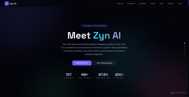 Security scan screenshot of https://zynaidescription-mp8e5vn971.edgeone.app/