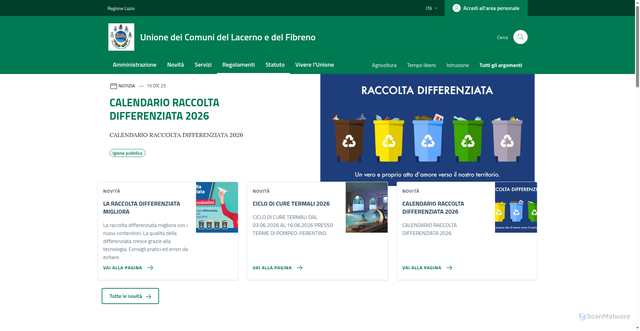 Security scan screenshot of https://www.unionelacernofibreno.it