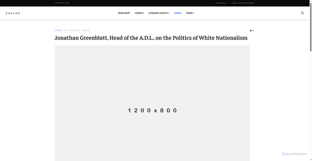 Security scan screenshot of http://thanglongtutran.com/index.php/videos-list/9-politics/60-jonathan-greenblatt-head-of-the-a-d-l-on-the-politics-of-white-nationalism