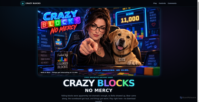 Security scan screenshot of https://crazyblocks.win/