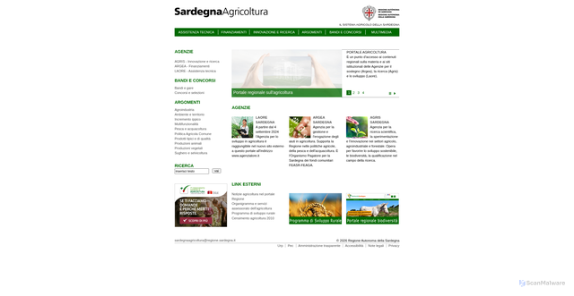 Security scan screenshot of https://www.sardegnaagricoltura.it
