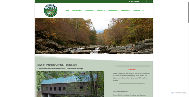 Security scan screenshot of https://pittmancentertn.gov/