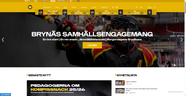 Security scan screenshot of https://www.brynas.se/?utm_campaign=SDHL+Fredag+9+oktober+boka+restaurang&utm_medium=email&utm_source=Lime+Newsletter