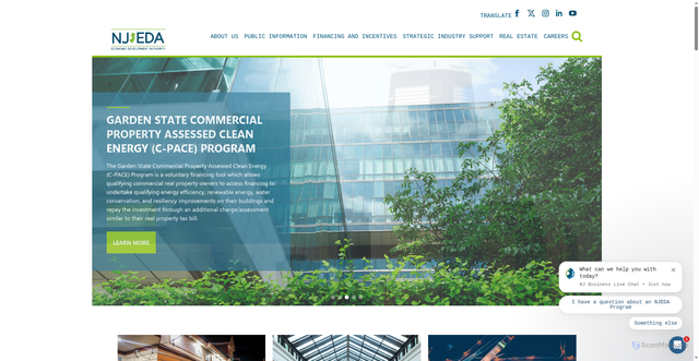 Security scan screenshot of https://www.njeda.gov/