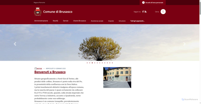 Security scan screenshot of https://www.comune.brusasco.to.it/