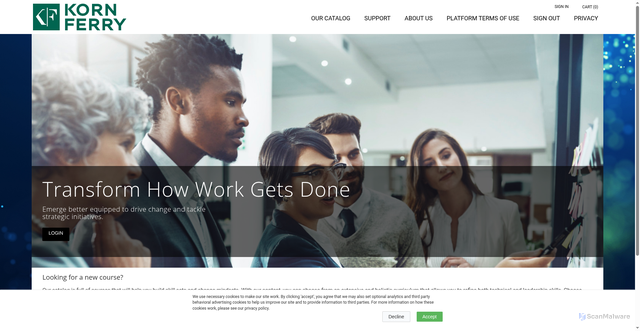 Security scan screenshot of https://learn.kornferry.com