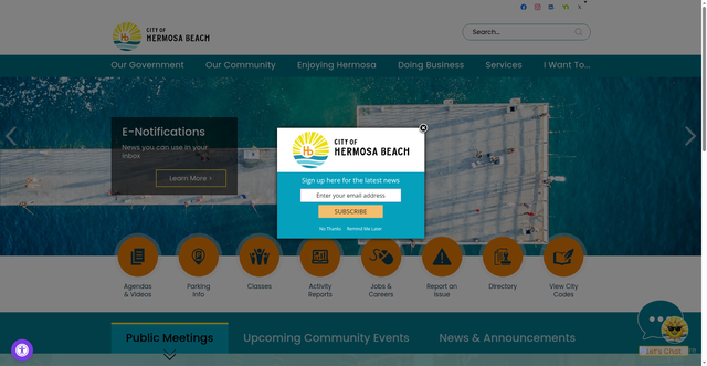 Security scan screenshot of https://www.hermosabeach.gov/