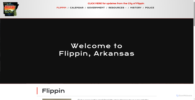 Security scan screenshot of https://www.cityofflippin.gov/