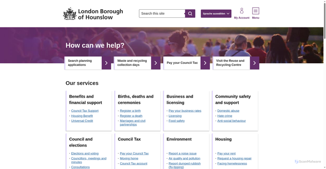Security scan screenshot of https://www.hounslow.gov.uk/