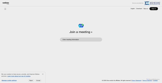 Security scan screenshot of https://sonichealthcareusa.webex.com