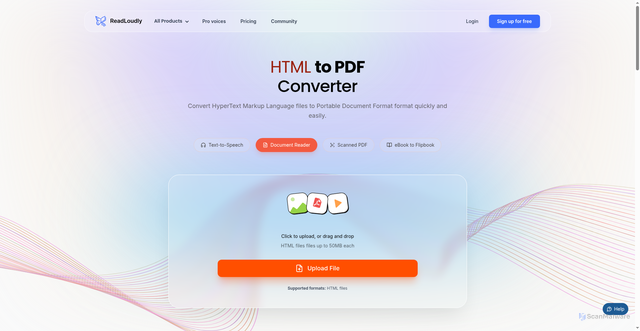 Security scan screenshot of https://rl-dev-landing.pages.dev/converters/html-to-pdf/