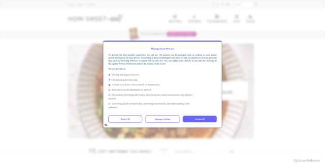 Security scan screenshot of https://howsweeteats.com