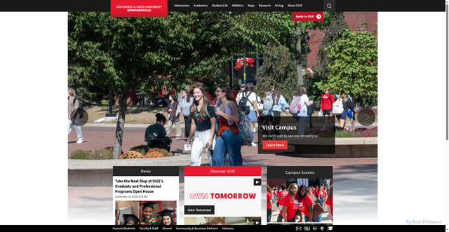 Security scan screenshot of https://www.siue.edu