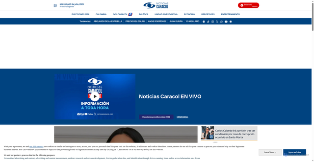 Security scan screenshot of https://www.noticiascaracol.com
