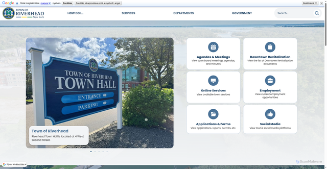 Security scan screenshot of https://townofriverheadny.gov/